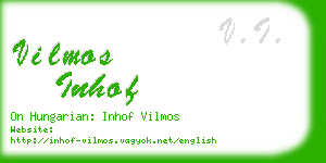 vilmos inhof business card